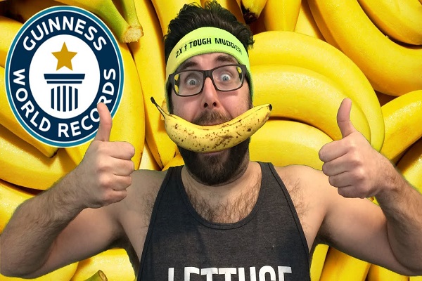 Guinness World Records Man Eats Banana In 37 Seconds Without Using Hands Asfe World Tv